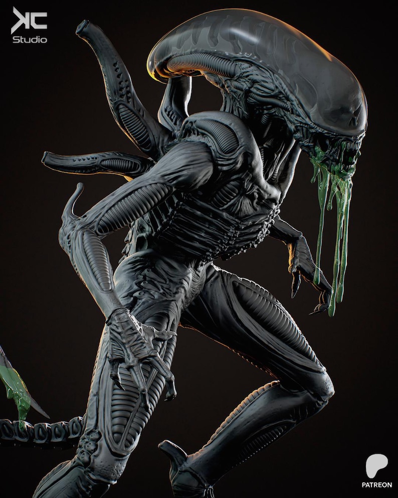 Alien Xenomorph Figure Fanart - Professional 3D Print 12k Resin - High ...