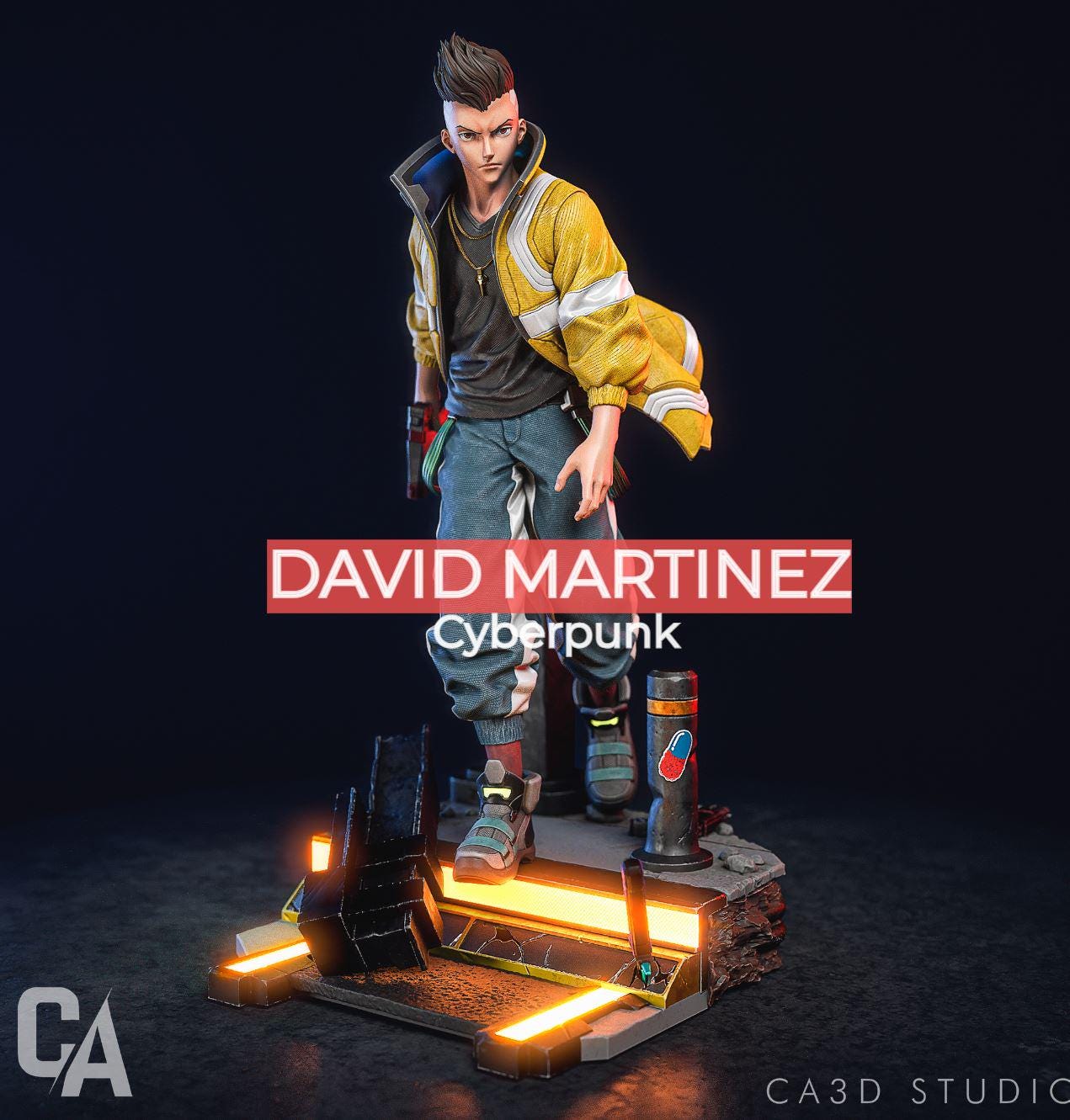 David Martinez Cyberpunk Figure Fanart - Professional 3D Print 12k 