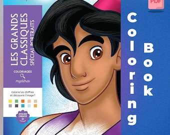 Coloriages Mysteres Les Grands Classiques Special Portraits, Digital, 100+ pages, Mystery Coloring, Disney Coloring Book, PDF Coloring Book