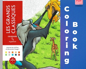Coloriages Mysteres Les Grandes Classiques Tome 1 , Digital, 100+ pages, Mystery Coloring, Disney Coloring Book, PDF Coloring Book
