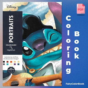 Coloriages Mysteres Portraits, Digital, 100+ pages, Mystery Coloring, Disney Coloring Book, PDF Coloring Book