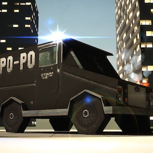 PSX-stijl - Laag poly-politiebusje