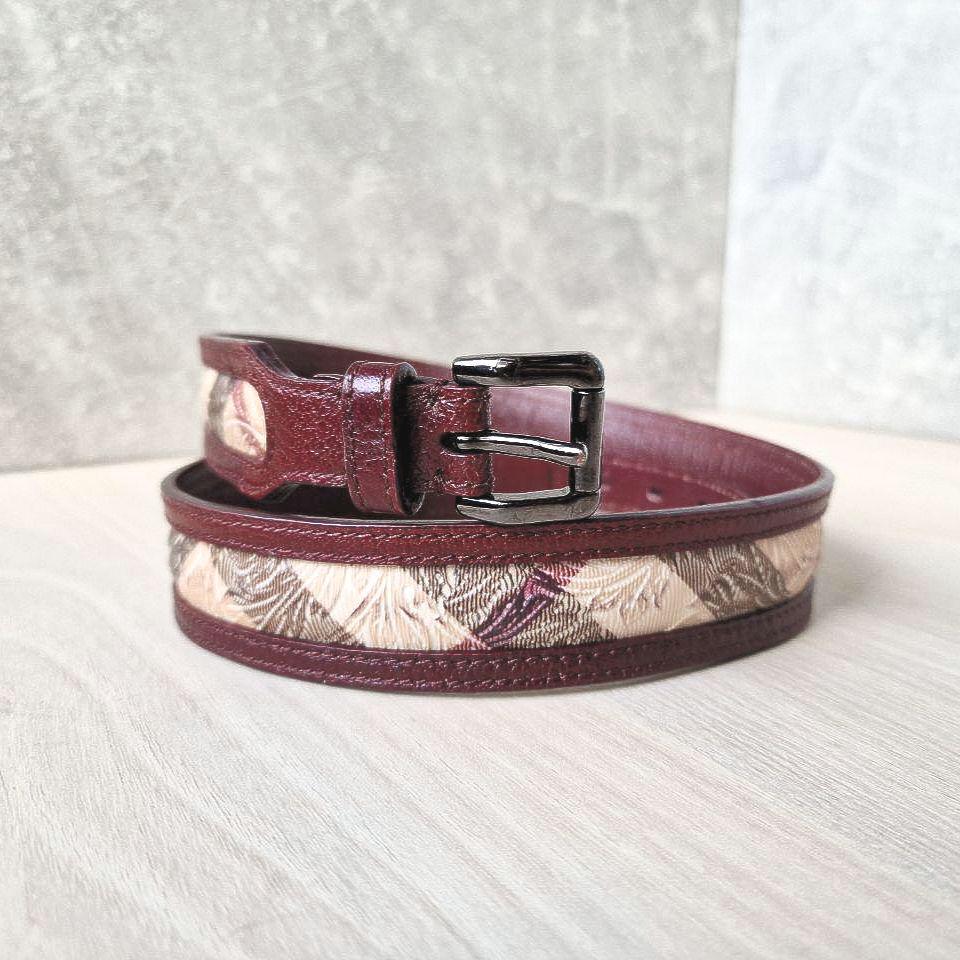 Vintage Burberry Belt – Brown Leather, Classic Check, Made  display picture 1