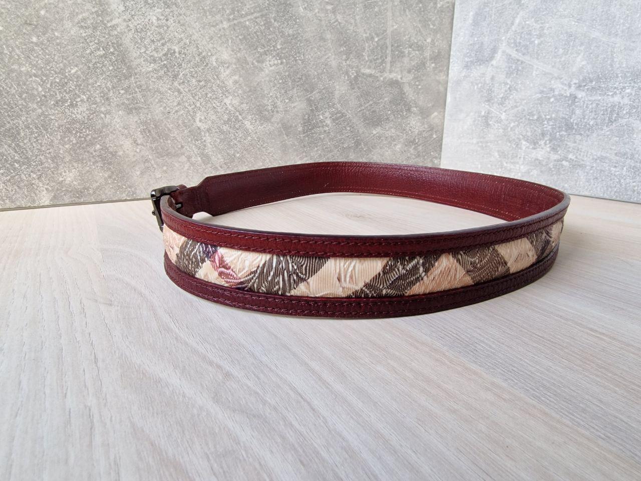 Vintage Burberry Belt – Brown Leather, Classic Check, Made  display picture 3