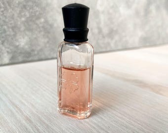 Vintage Mini Perfume Bottle – Clover Embossed Glass, 1990s
