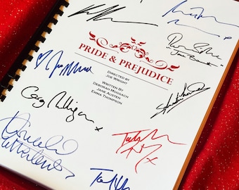 ORGULLO, PREJUICIO, Guion de película firmado, Regalo de película, Regalo de cumpleaños, Regalo de película, Guion de película, Relleno de calcetín navideño