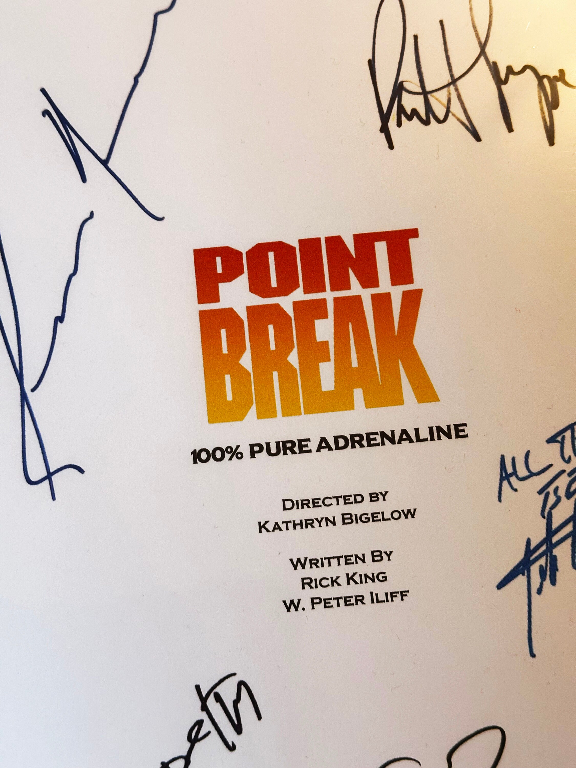 POINT, BREAK Signed Movie Script, Reeves, Swayze, Present, Birthday ...