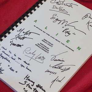ALIEN Movie Script, Present, Birthday Gift, Movie Gift, Film Script, Autograph, Autographs, Printed Replicas