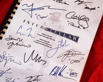 INTERSTELLA Film Drehbuch, Gedruckt Guss Signaturen, Geburtstag Geschenk, Film Geschenk, Film Drehbuch, Drehbuch, Autogramme,
