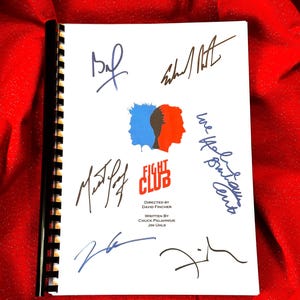 FIGHT CLUB signiertes Drehbuch, Geburtstagsgeschenk, Filmgeschenk, Drehbuch, Drehbuch, Autogramme, Kino, Filme, Film, Film, Brad Pitt