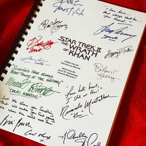 TREK, Wrath, Khan, Signed Movie Script, Kirk, Spock, Movie Present, Birthday Gift, Movie Gift, Film Script, Cinema, Christmas