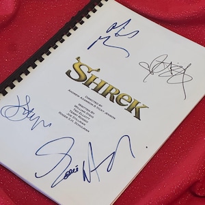 SHREK signiertes Filmdrehbuch, Geburtstagsgeschenk, Filmgeschenk, Drehbuch, Drehbuch, Autogramme
