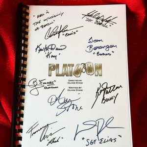 PLATOON Signed Movie Script, Birthday Gift, Movie Gift, Film, Screenplay, Present, Film