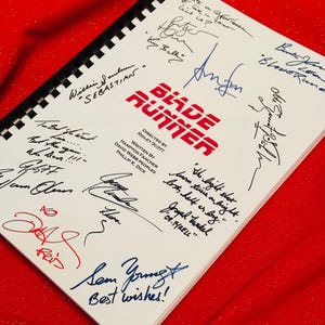Guión de película firmado de BLADE RUNNER, regalo de cumpleaños, regalo de película, guión de película, años 80, década de 1980, Harrison Ford