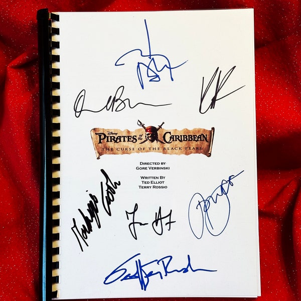 PIRATES Of The CARIBBEAN Signed Movie Script, Johnny Depp, Jack Sparrow, Birthday Gift, Movie Gift, Film Screenplay, Valentine
