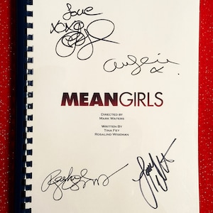 MEAN GIRLS Signed Movie Script, Birthday Gift, Movie Gift, Film Script, Screenplay, Autographs