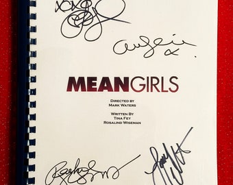 MEAN GIRLS Signed Movie Script, Birthday Gift, Movie Gift, Film Script, Screenplay, Autographs