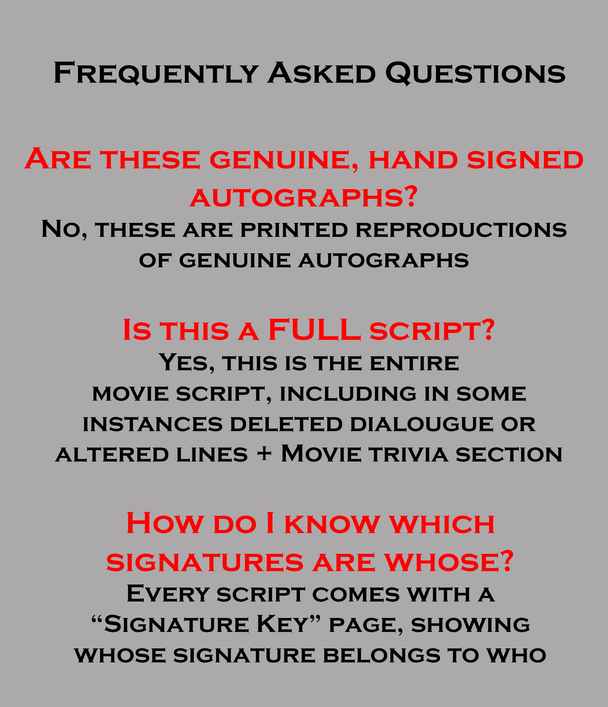 Script Tomestone TOMBSTONE Movie Script, High Quality Printed Cast Autographs, Birthday ...