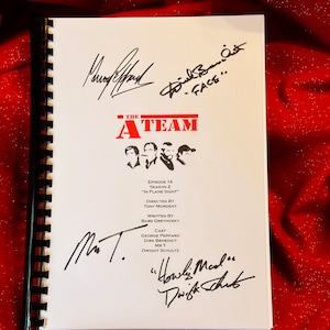 THE A-TEAM Signed Script, Movie Present, Birthday Gift, Movie Gift, Film Script, Film Present, Movies, Cinema, 1980&#39;s, retro