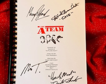 Guión firmado de EL EQUIPO A, regalo de película, regalo de cumpleaños, regalo de película, guión de película, regalo de película, películas, cine, década de 1980, retro