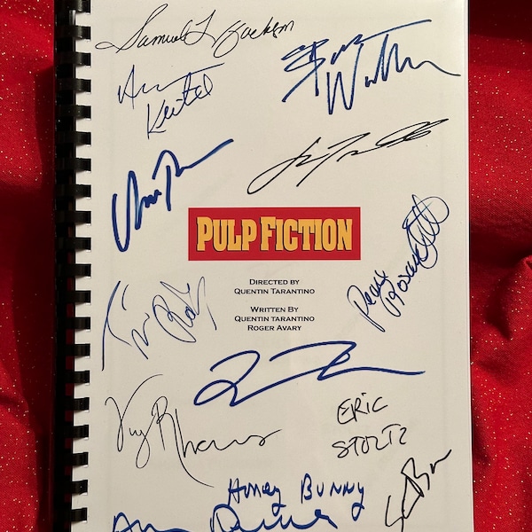 PULP FICTION Guión de película firmado, Regalo de película, Regalo de cumpleaños, Regalo de película, Guión de película, Relleno de medias