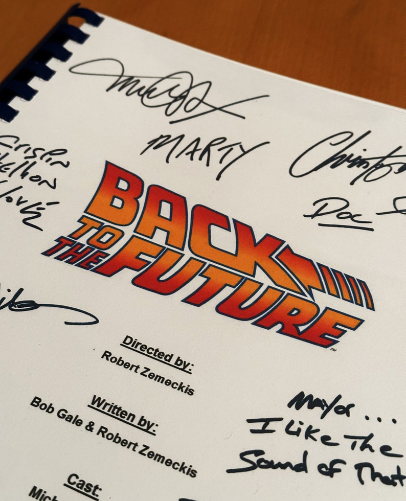 Back To The Future Signed Movie Script, Movie Present, Birthday Gift, Movie Gift, Film Script, Film Present, Screenplay, Marty McFly, Doc image 3