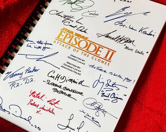 ATAQUE, CLONES, Roteiro de Filme Autografado, Roteiro, Presente de Aniversário, Presente de Filme, Roteiro de Filme, Cinema, Presente, Ideia de Presente, Estrela