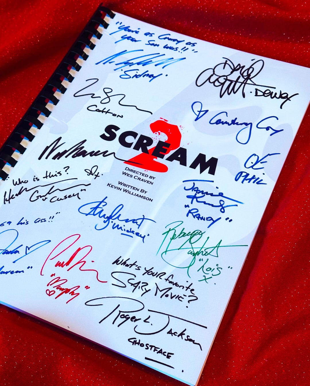 SCREAM 2 Script, High Quality Printed Cast Autographs, Movie Present ...