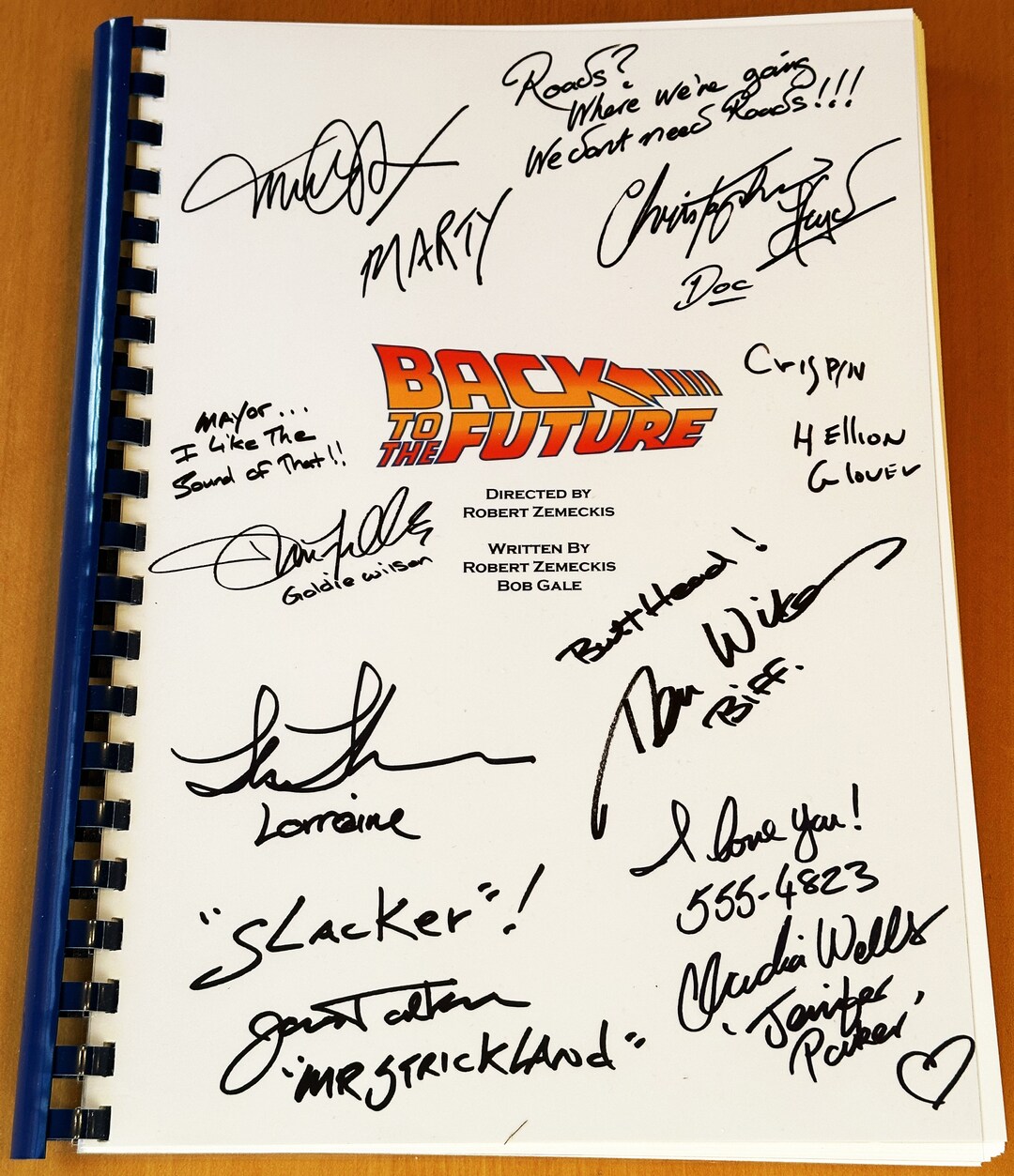 Back to the Future Signed Movie Script Version 2 Christmas