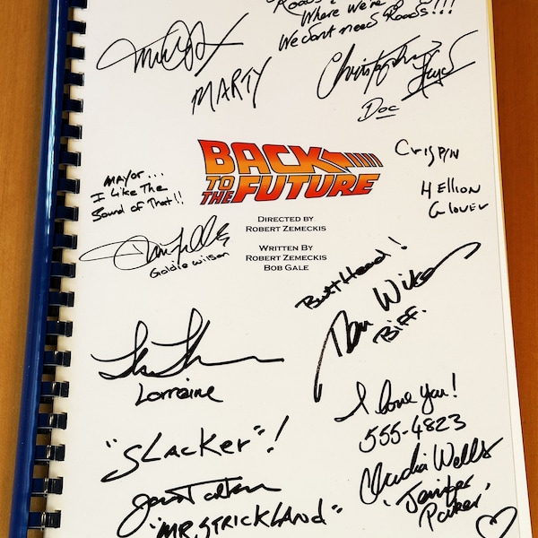 Back To The Future Signed Movie Script, Version 2, Present, Birthday Gift, Movie Gift, Film Script, Stocking filler