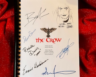 THE CROW Signed Movie Script, Present, Birthday Gift, Movie Gift, Film Script, Screenplay, Autographed, Autograph