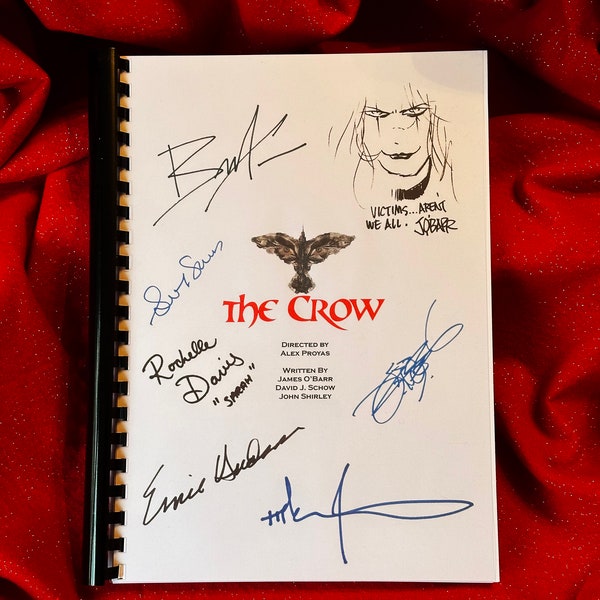 THE CROW Signed Movie Script, Present, Birthday Gift, Movie Gift, Film Script, Screenplay, Autographed, Autograph