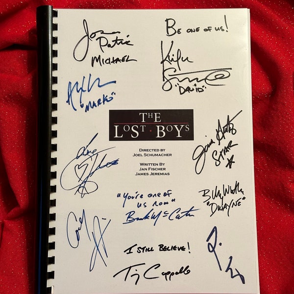 THE LOST BOYS Signed Movie Script, Present, Birthday Gift, Movie Gift, Film Script, Screenplay