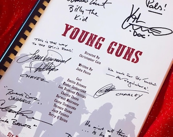 YOUNG GUNS Movie Script, With Printed Cast Signatures, Autographs