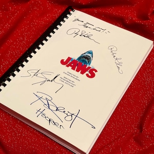 JAWS-filmscript, heden, verjaardagscadeau, filmcadeau, filmscript, kousvuller, bedrukte replica&#39;s
