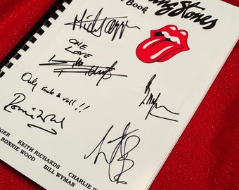 STONES Signed Lyric Book, Birthday Gift, Music Gift, Band, Pop Music, Mick Jagger, Keith Richards, Stones