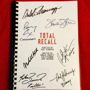 TOTAL RECALL Signed Movie Script, Birthday Gift, Movie Gift, Film Script, Schwarzenegger, 80&#39;s, 1980&#39;s