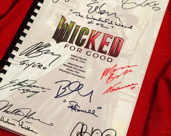 WICKED, FOR, GOOD, Movie Script, Birthday Gift, Movie Gift, Film, Screenplay, Printed Signatures
