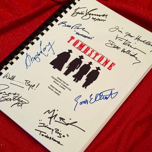TOMBSTONE Movie Script, High Quality Printed Cast Autographs, Birthday Gift, Movie Gift, Film, Screenplay, Doc Holliday, Wyatt Earp,