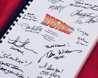 Guión de película firmado de Regreso al Futuro, regalo, regalo de cumpleaños, regalo de película, guión de película, relleno de medias