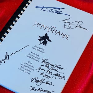 SHAWSHANK REDEMPTION Signed Movie Script, Movie Present, Birthday Gift, Movie Gift, Film Script, Film Present, Movies,