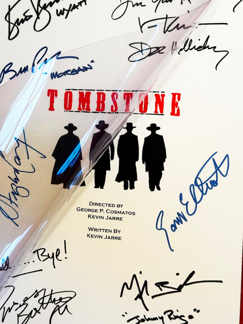 Script Tomestone TOMBSTONE Movie Script, High Quality Printed Cast Autographs, Birthday ...