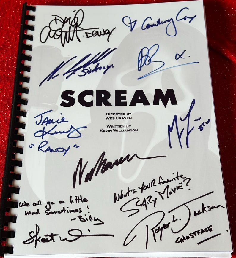 SCREAM MOVIE SCRIPTS Collection, Parts 1 & 2, Quality Printed Cast ...