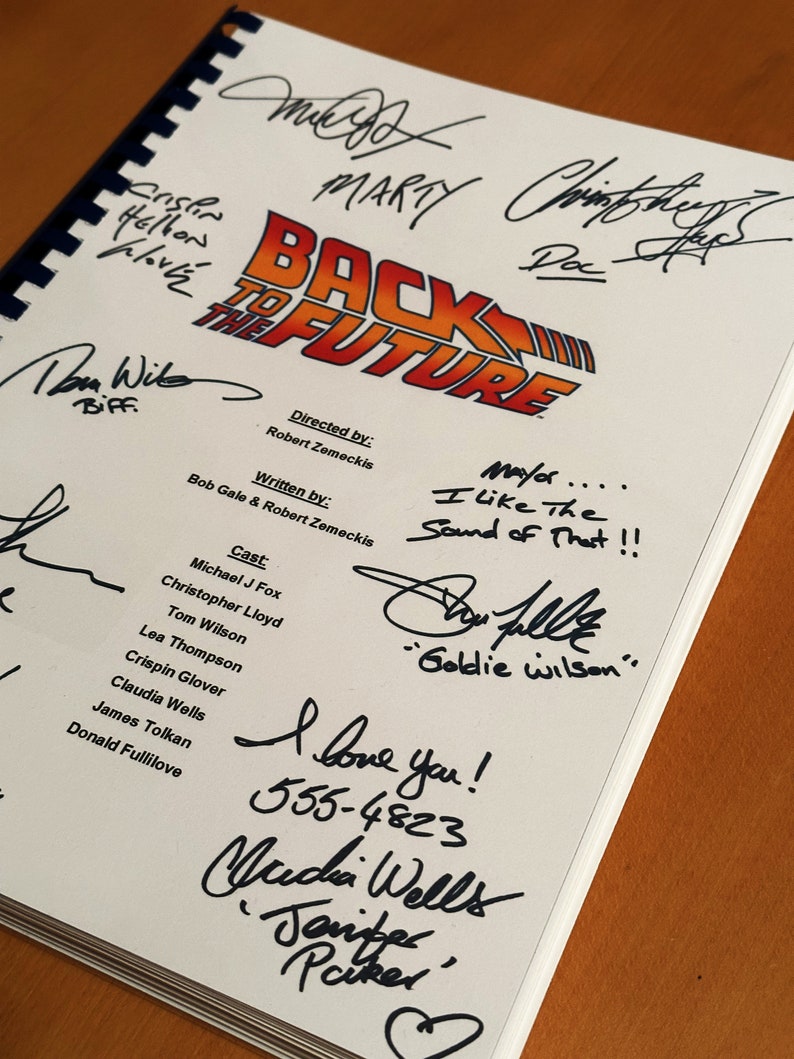 Back To The Future Signed Movie Script, Movie Present, Birthday Gift, Movie Gift, Film Script, Film Present, Screenplay, Marty McFly, Doc image 2