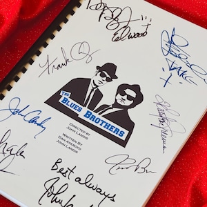 BLUES BROTHERS-filmscript, verjaardagscadeau, filmcadeau, filmscript, scenario, handtekeningen