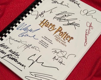 PRISONER OF AZKABAN, Signed Movie Script, Movie Present, Birthday Gift, Movie Gift, Film Script, Printed Cast Signatures.