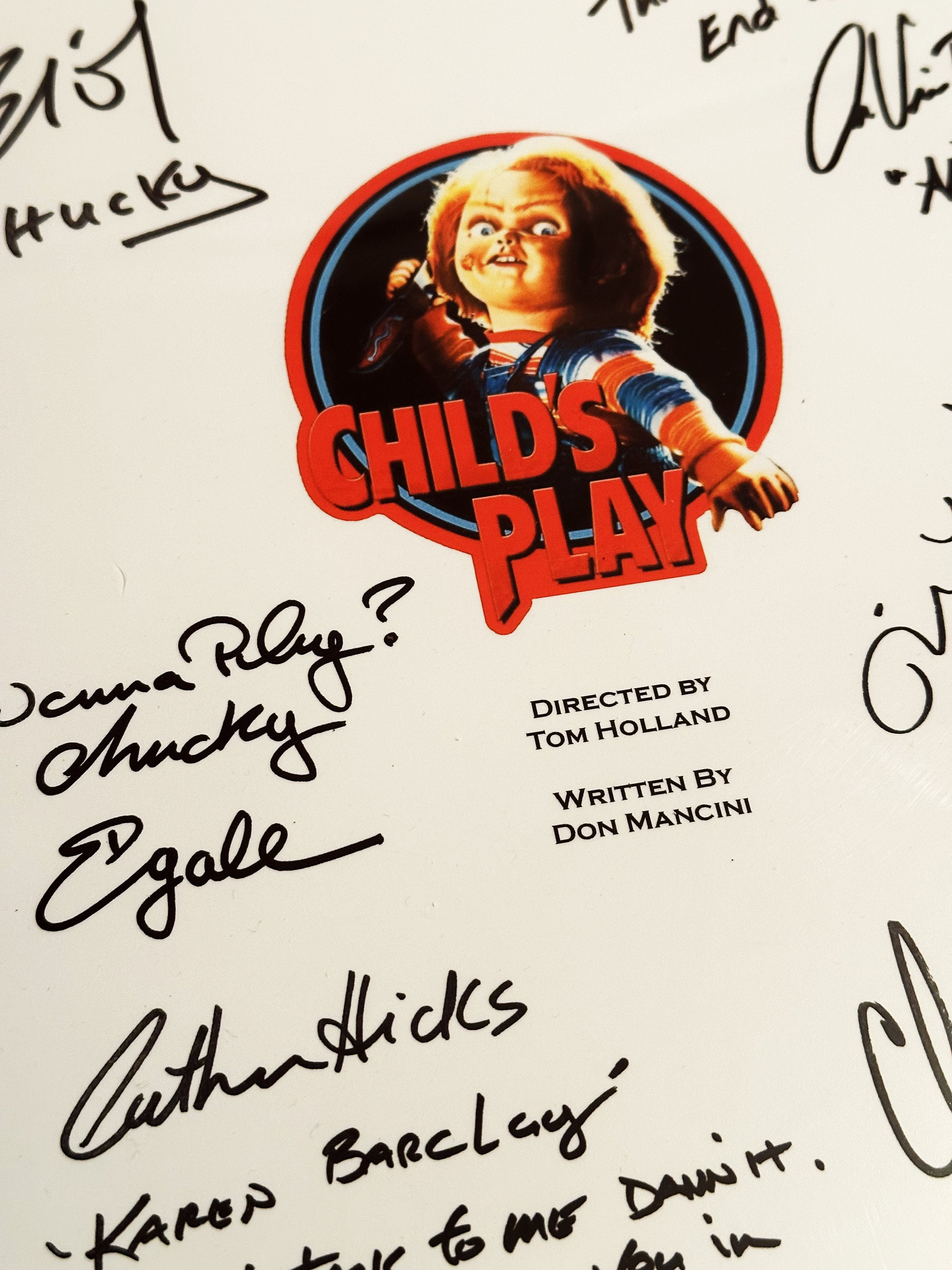 CHILDS PLAY Signed Movie Script, Movie Present, Birthday Gift, Movie ...