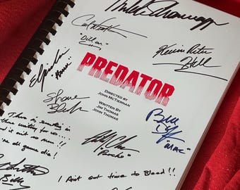 PREDATOR Movie Script, Birthday Gift, Movie Gift, Film Script, Schwarzenegger, 80's, 1980's
