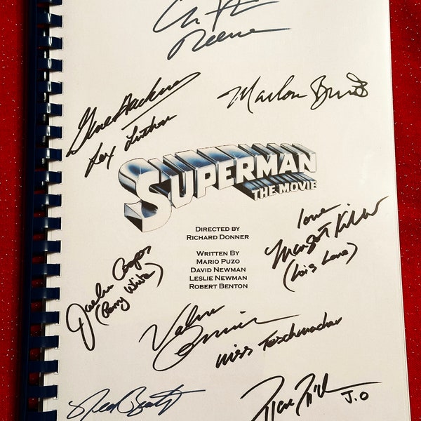 SUPERMAN The Movie Signed Movie Script, Birthday Gift, Movie Gift, Film Screenplay, DC, DC comics