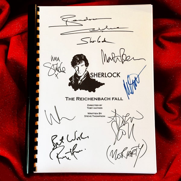 SHERLOCK The Reichenbach Fall Signed Script, Screenplay, Movie Present, Birthday Gift, Movie Gift, Film Script, Benedict Cumberbatch